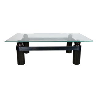 Kaiser/Newman Coffee Table W/Porcelain Insulators, Black Aluminum and Wood Base For Sale