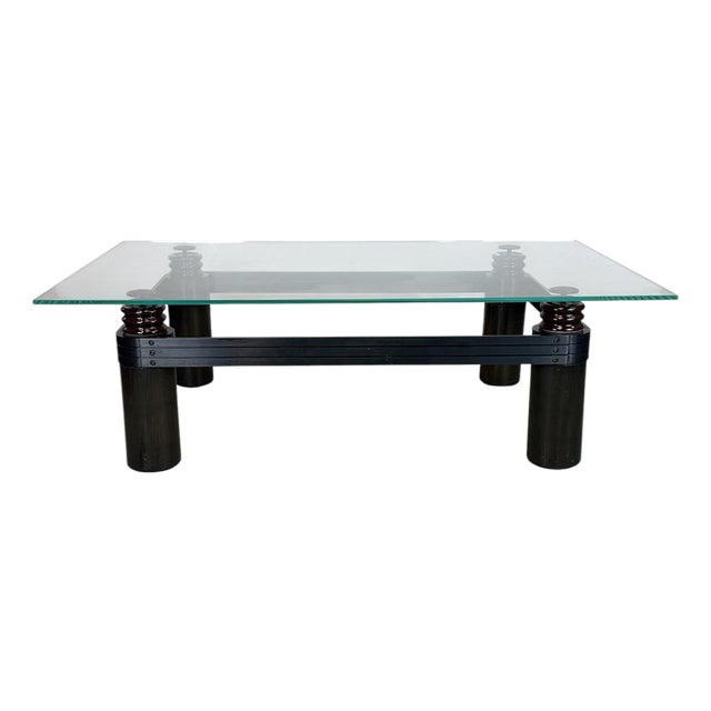 Kaiser/Newman Coffee Table W/Porcelain Insulators, Black Aluminum and Wood Base For Sale