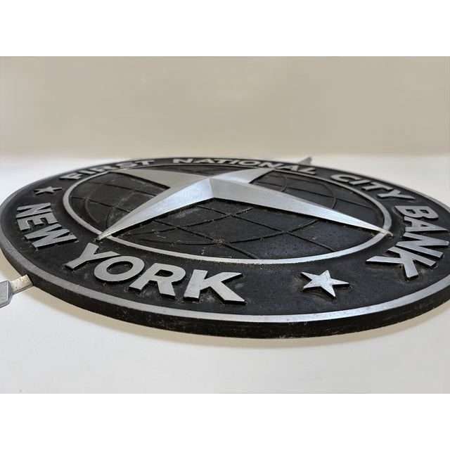 Black 1950's Cast Aluminum First National City Bank New York Signage For Sale - Image 8 of 18