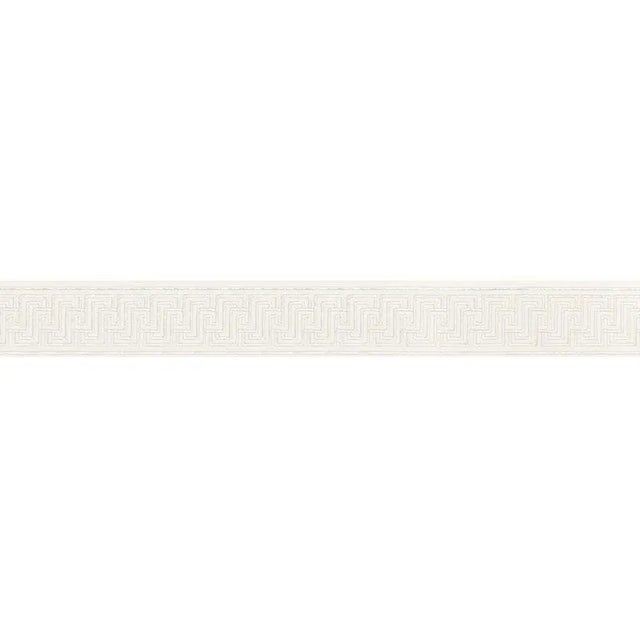 Contemporary Sample - Schumacher X Mary Mcdonald Labyrinth Tape in Silver For Sale - Image 3 of 3