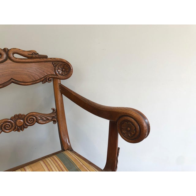 Early 19th Century English Regency period mahogany desk chair with swan neck decorations For Sale - Image 4 of 12