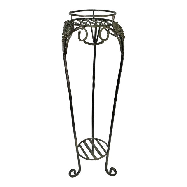 Late 20th C Boho Chic Grape Cluster Metal Plant Stand. For Sale