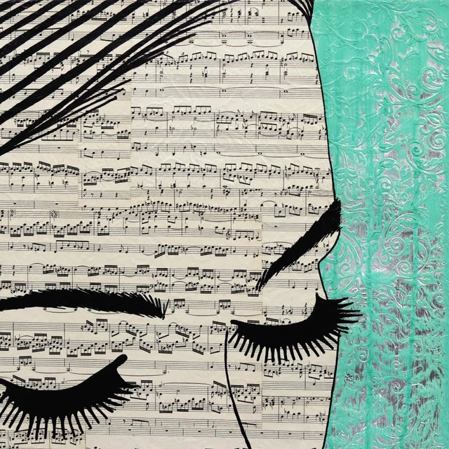 Figurative "With All My Heart'' Contemporary Figurative Mixed-Media Painting by Martina Niederhauser For Sale - Image 3 of 9