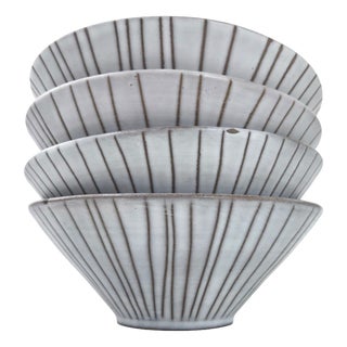 Vintage Ceramic Bowls by Jacques Innocenti Rivier, 1950, Set of 4 For Sale