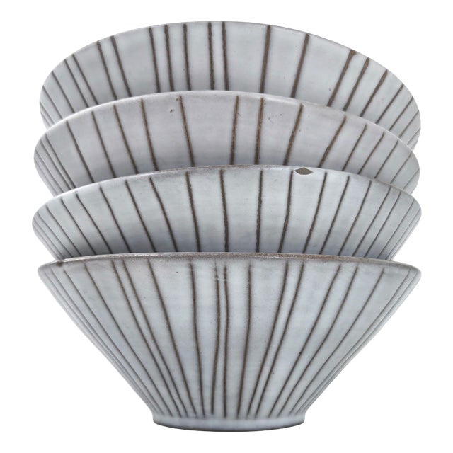 Vintage Ceramic Bowls by Jacques Innocenti Rivier, 1950, Set of 4 For Sale