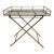 Vintage Hollywood Regency Faux Bamboo Gold Finish Mirror Collapsible Tray Table For Sale