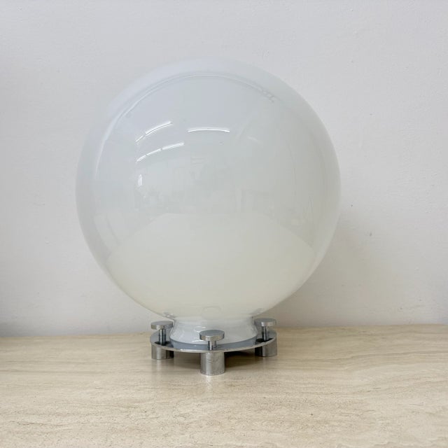 Glass and Chrome Model 752 Table Lamp attributed to Martinelli Luce, Italy, 1970s For Sale - Image 15 of 18