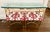 Brass & Glass Console With Pair of Upholstered Benches Stools 3 Pc For Sale - Image 9 of 11