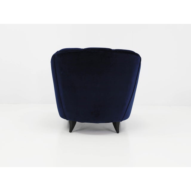 Mod. Shell Chairs in Deep Blue Velvet by Gio Ponti for Case E Giardini, Italy, 1950, Set of 2 For Sale - Image 11 of 16