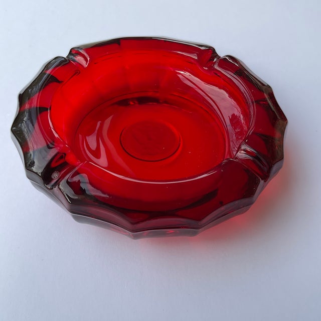 1960 Fostoria Red Glass 1886 Eagle Coin Cigar Ashtray Chairish