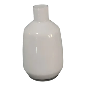 Late 20th Century Milk White Cased Glass Hand-Blown Art Glass Vase