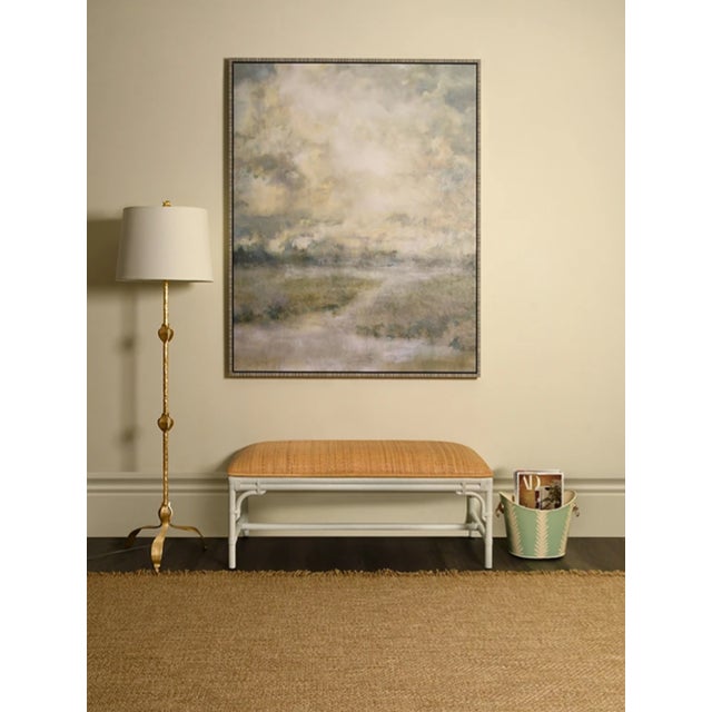 Matthew Izzo Home Asha Natural Rattan Bench With White Painted Base For Sale In New York - Image 6 of 9