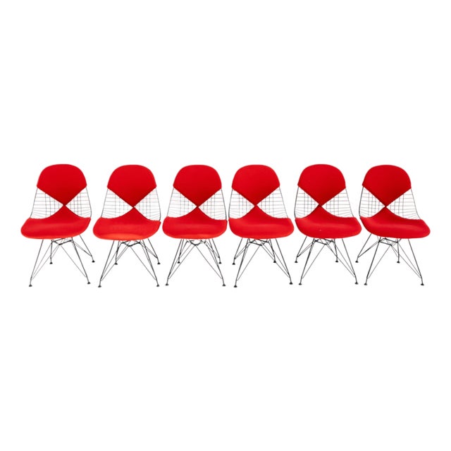 Wire Chairs attributed to Charles & Ray Eames for Herman Miller, 1970s, Set of 6 For Sale