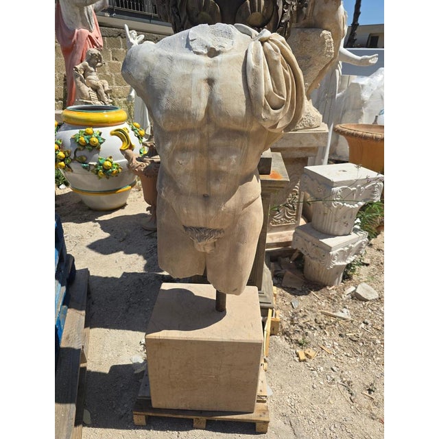 Italian Artist, Large Torso of a Greek Athlete, 1950, Marble For Sale - Image 3 of 11