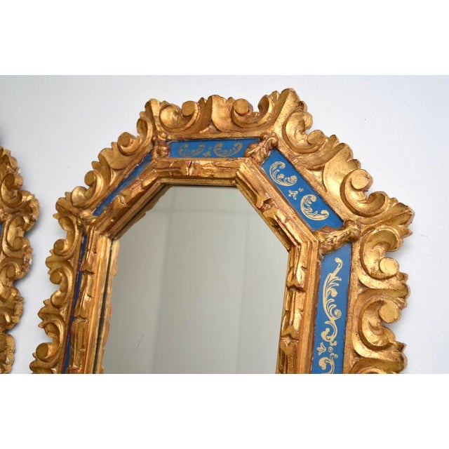 1950s Antique Italian Giltwood Mirrors, 1950s, Set of 2 For Sale - Image 5 of 11