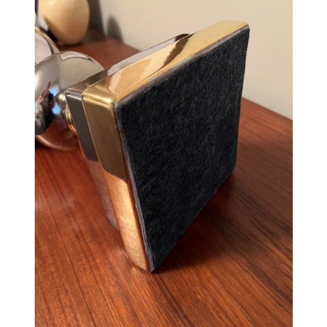 Antique 1930s Silver and Gold Art Deco Moderne Porcelain Table Lamp 35” For Sale - Image 9 of 9