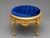 1980s Italian Rococo Gold Beech Blue Velvet Bench - 1 Pc For Sale - Image 10 of 12