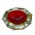 Vintage Italian Red and Yellow Faceted Glass Diamond Bowl by Flavio Poli, 1960s For Sale - Image 6 of 8