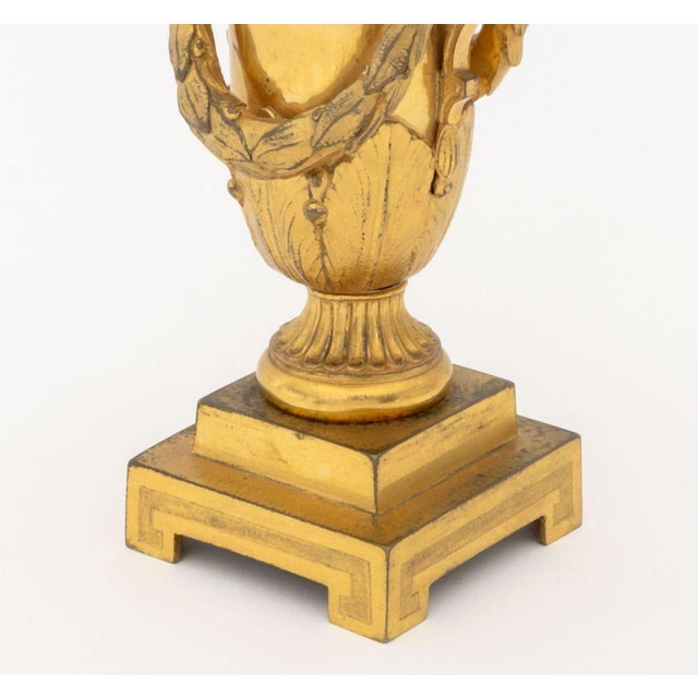 French Empire Bronze Candlestick-Cassolettes, 2 For Sale - Image 10 of 12
