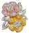 4 Ct Natural Fancy Color Diamond Flower Pin/ Brooch in 18 Kt Multi Color Gold For Sale