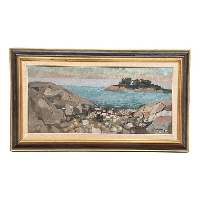 Bertil Wahlberg, Coast, 1960s, Oil on Canvas, Framed For Sale