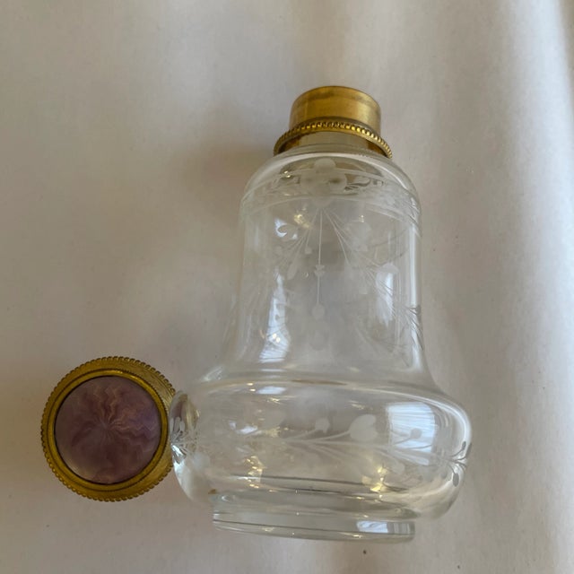 French Antique Late 19th Century Guilloche Etched Perfume Bottle For Sale - Image 3 of 5
