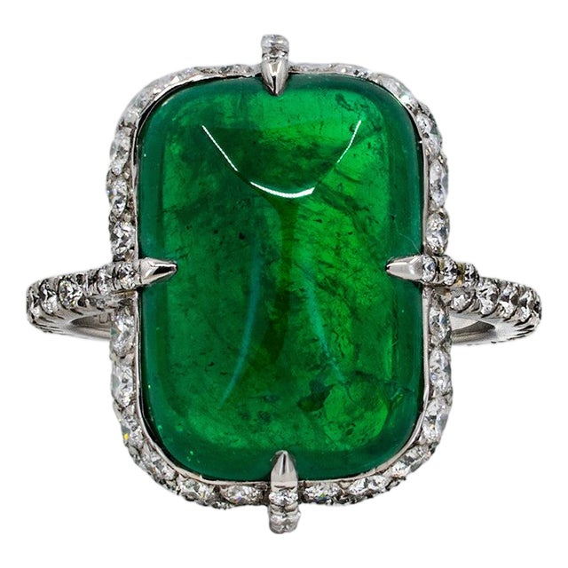 Late 20th Century Gubelin Certified Emerald Ring, Size 5 For Sale