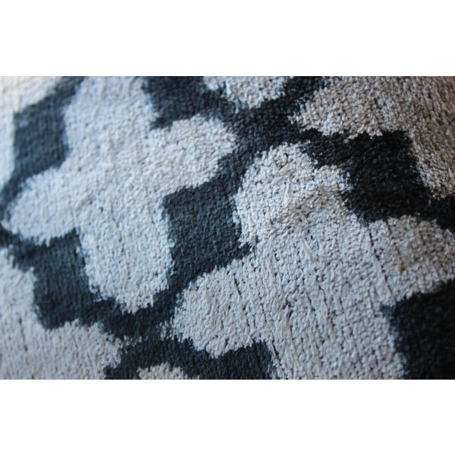 Traditional Contemporary Decorative Throw Velvet Ikat Pillow For Sale - Image 3 of 7