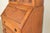 Antique English Art Deco Carved Oak Drop Front Secretary Desk With Leaded Glass Bookcase Hutch For Sale - Image 10 of 17
