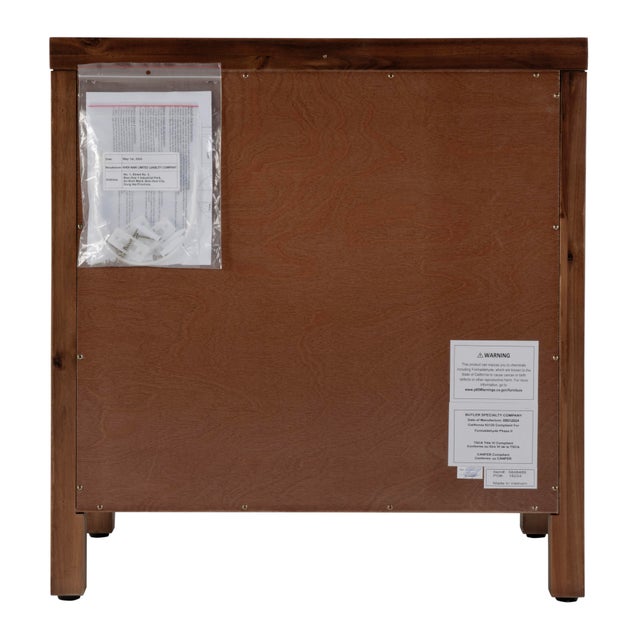 Nora 25 in. W Rectangular Wood 3 Drawer Nightstand, Walnut For Sale - Image 9 of 11