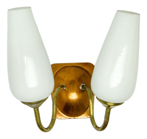 Vintage 2-Armed Wall Lamp in Brass, 1970s