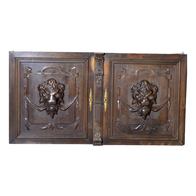 Antique Carved Wooden Wall Panels, 19th Century, Set of 2 For Sale