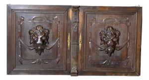 Antique Carved Wooden Wall Panels, 19th Century, Set of 2
