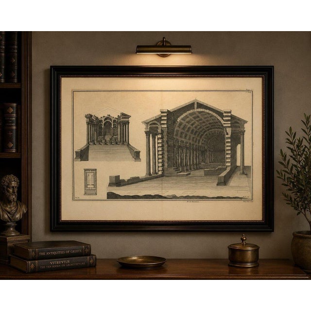 Title: Monumental Roman Temple Architecture Engraving, Montfaucon 1721 : This impressive early eighteenth-century copper...