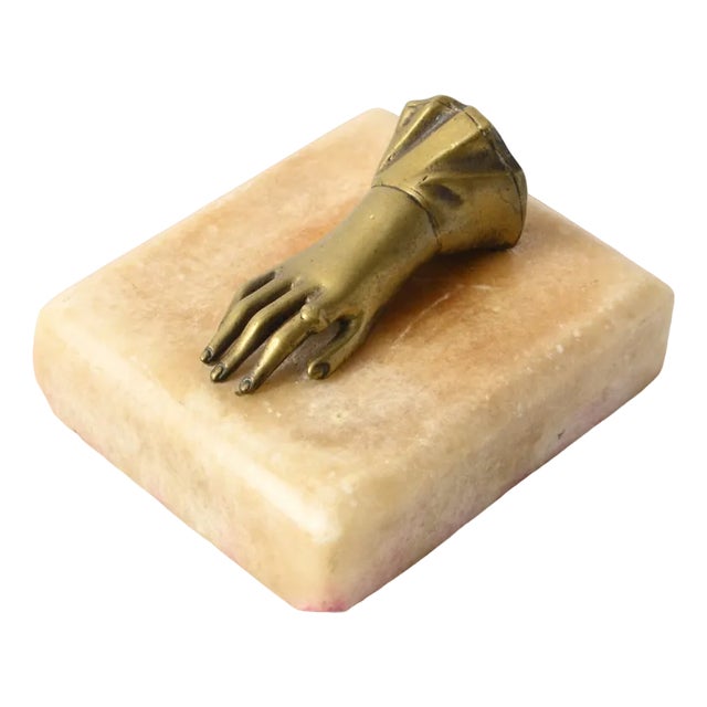 19th Century Victorian Ladies Hand Paperweight For Sale