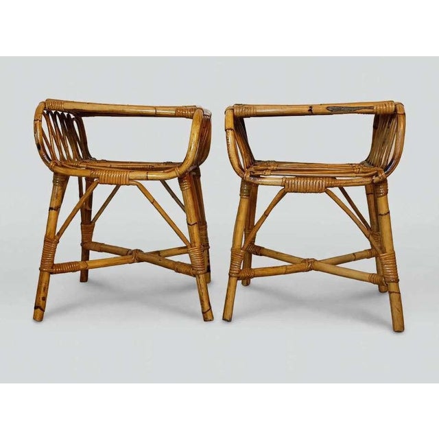 A rare pair of bamboo nightstands made in Italy in the 1960s. They perfectly represent the boho chic style.