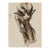 Vintage French Fashion Art Print – Brown Coat Illustration With Red Lips, 18" X 24" For Sale