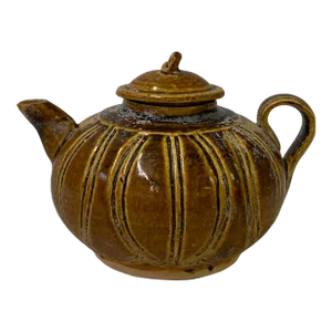 Chinese Ware Brown Glaze Pattern Ceramic Jar Vase Display Art