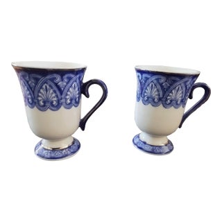 1940s Bombay Company Tile Mugs - a Pair For Sale