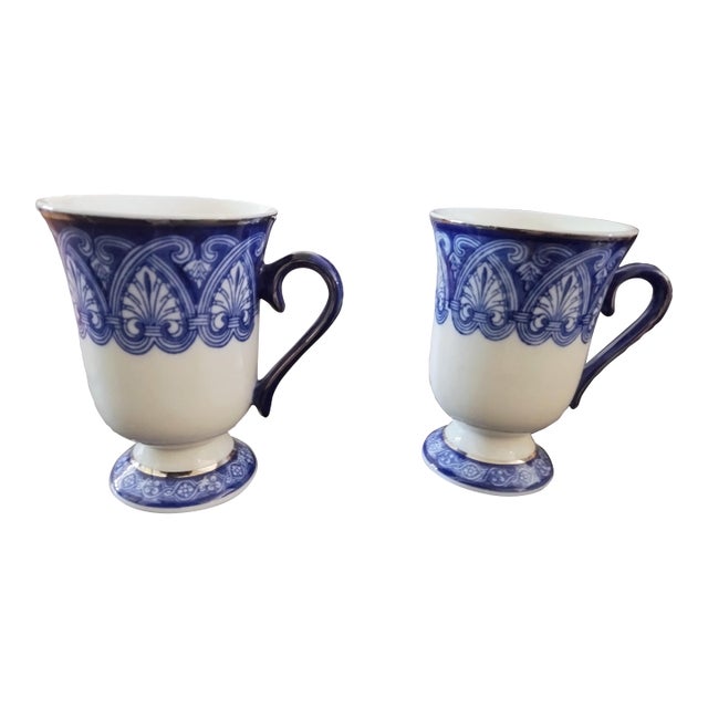 1940s Bombay Company Tile Mugs - a Pair For Sale