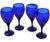 Mid-Century Cobalt Blue Stemmed Glasses- Set of 4 For Sale In New York - Image 6 of 9