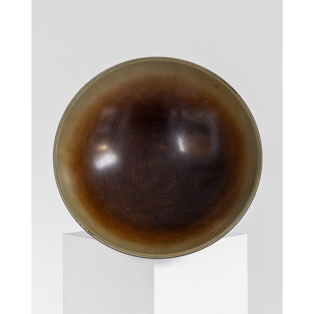 Swedish Art Deco Bronze Centerpiece Bowl on Foot with Mermaid Sculpture from Ystad-Metall, 1930s For Sale - Image 3 of 8