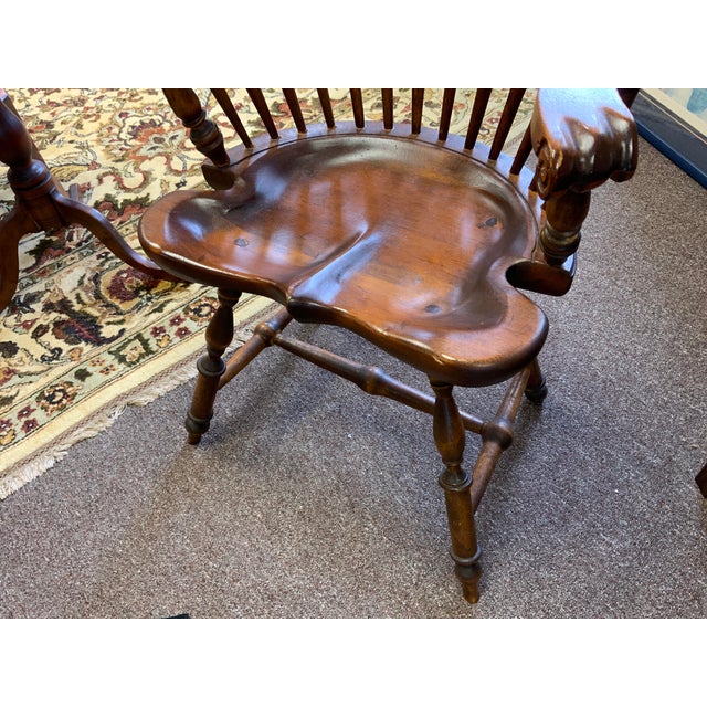 20th Century Reproduction of Antique Windsor Low Back Arm Chair For Sale In New York - Image 6 of 10