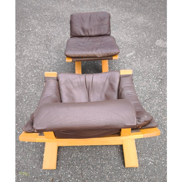 Swedish Kroken Lounge Chair and Ottoman by Åke Fribyter for Nelo, Set of 2 For Sale - Image 5 of 10