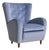 Italian Cornflower Blue Velvet Lounge Chair in the Manner of Paolo Buffa, 1950s For Sale