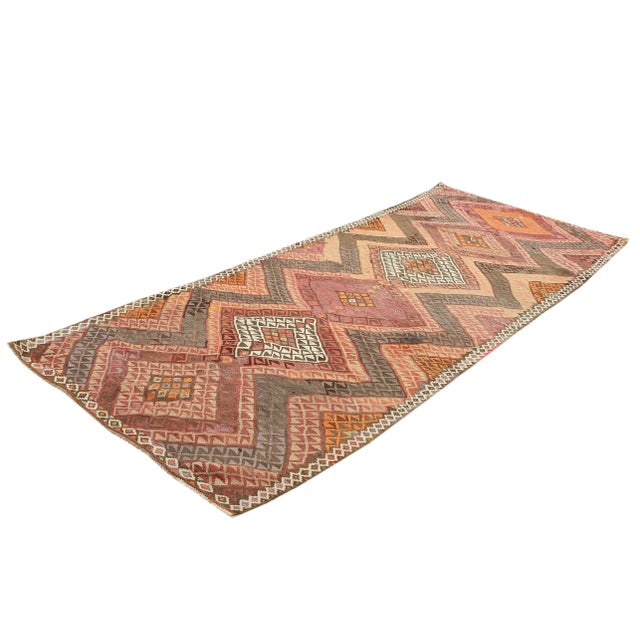 Traditional Mid 20th Century Vintage Decorative Turkish Kilim Rug For Sale - Image 3 of 7