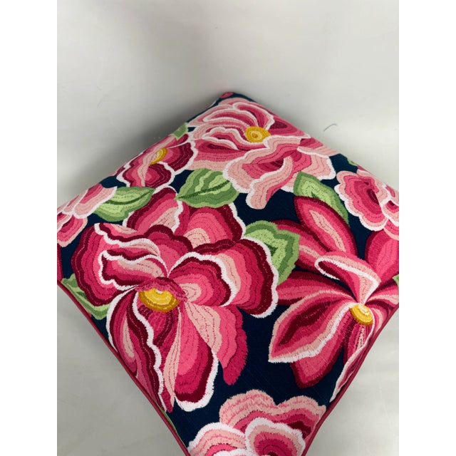 Pink Robert Allen O’Keefe Bloom in High Noon Pink Pillows - Pair For Sale - Image 8 of 12