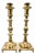 Pair of Solid Brass Candlesticks + Candle Followers For Sale