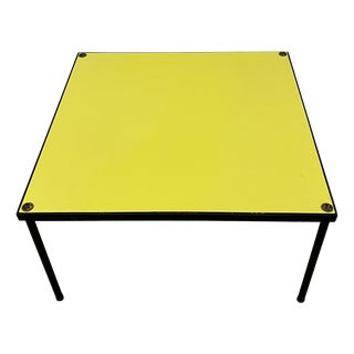 Table with Yellow Formica Top and Metal Legs from Cerutti, 1960 For Sale