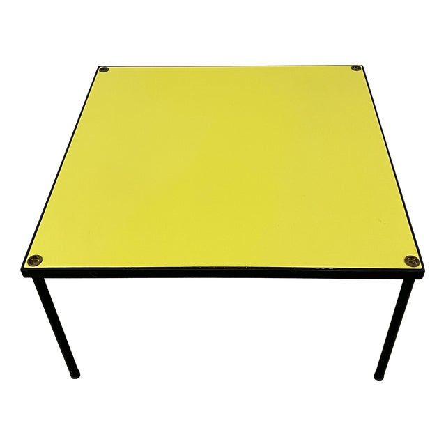 Table with Yellow Formica Top and Metal Legs from Cerutti, 1960 For Sale